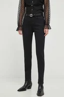 Spodnie damskie - Morgan spodnie damskie kolor czarny proste high waist - miniaturka - grafika 1