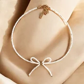 Naszyjniki - KOKARDKA - choker : biała muszla - miniaturka - grafika 1