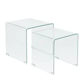 Meblościanki - Beliani Zestaw 2 szklanych stolików przezroczysty KENDALL - miniaturka - grafika 1