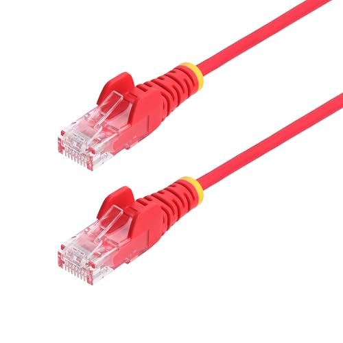 StarTech.com 5 m czerwony cienki kabel Ethernet CAT6, Snagless RJ45, LSZH, 28AWG, czysta miedź, cienki kabel sieciowy/kabel krosowy