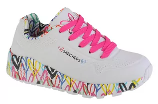 Buty dla dziewczynek - Skechers Uno Lite 314976L-WMLT dziewczęce sneakersy, białe, rozmiar 36 - grafika 1