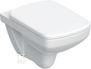 Miski WC - Zestaw miski wiszącej WC Selnova Square lejowa, B35.5 cm, H39 cm, T53 cm, Rimfree, z deską sedesową, mocowanie od góry, wolne opadanie, z wypinanymi - miniaturka - grafika 1