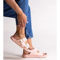 Klapki i japonki damskie - Różowe klapki Big Star NN274A753 - miniaturka - grafika 1