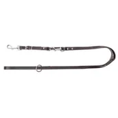 Smycze dla psów - Dingo Smycz Skóra przedłużana nitowana 200 cm czarna 8332 - miniaturka - grafika 1