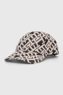 Tommy Hilfiger czapka z daszkiem bawełniana kolor czarny wzorzysta - Czapki damskie - miniaturka - grafika 1