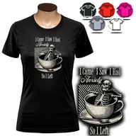 Koszulki i topy damskie - KOSZULKA DAMSKA Z NADRUKIEM T-SHIRT - WZÓR ANXIETY LĘK SKULL SZKIELET - XS - miniaturka - grafika 1