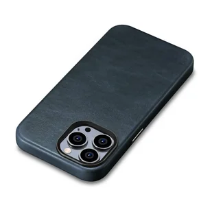 iCarer Oil Wax Premium Leather Case skórzane etui iPhone 14 Pro Max magnetyczne z MagSafe ciemnoniebieski (WMI14220704-BU) - Etui i futerały do telefonów - miniaturka - grafika 10