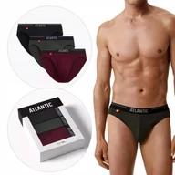 Majtki męskie - SLIPY MĘSKIE majtki bawełniane sport 3pak 3MP-094 wygodne Atlantic *S - miniaturka - grafika 1