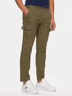 Spodnie męskie - Tommy Jeans Spodnie materiałowe Austin DM0DM18940 Zielony Slim Fit - miniaturka - grafika 1