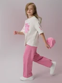 Koszulki dla dziewczynek - 4F T-shirt loose z nadrukiem dziewczęcy - biały 158/164 (12-14 lat) - miniaturka - grafika 1