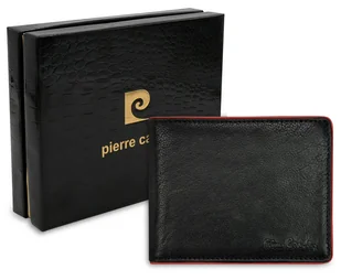 Pierre Cardin, Portfel skórzany męski, Tumble 324, czarny/czerwony, ochrona RFID - Portfele - miniaturka - grafika 1