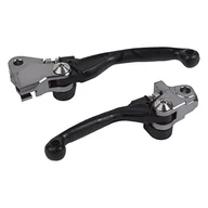 Części motocyklowe - POLISPORT 8487200038 - Zestaw nietłukących się dźwigni składanych obrabianych z aluminium z adapterem kompatybilnym z motocyklami HUSQVARNA, KTM w kolorze czarnym - miniaturka - grafika 1