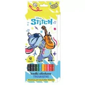 Kredki, ołówki, pastele i pisaki - Beniamin Kredki ołówkowe trójkątne 12 kolorów Stitch - miniaturka - grafika 1