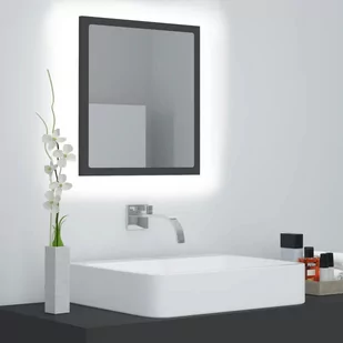 vidaXL Lumarko Lustro łazienkowe LED, szare, 40x8,5x37cm, płyta wiórowa 804910 - Lustra - miniaturka - grafika 1
