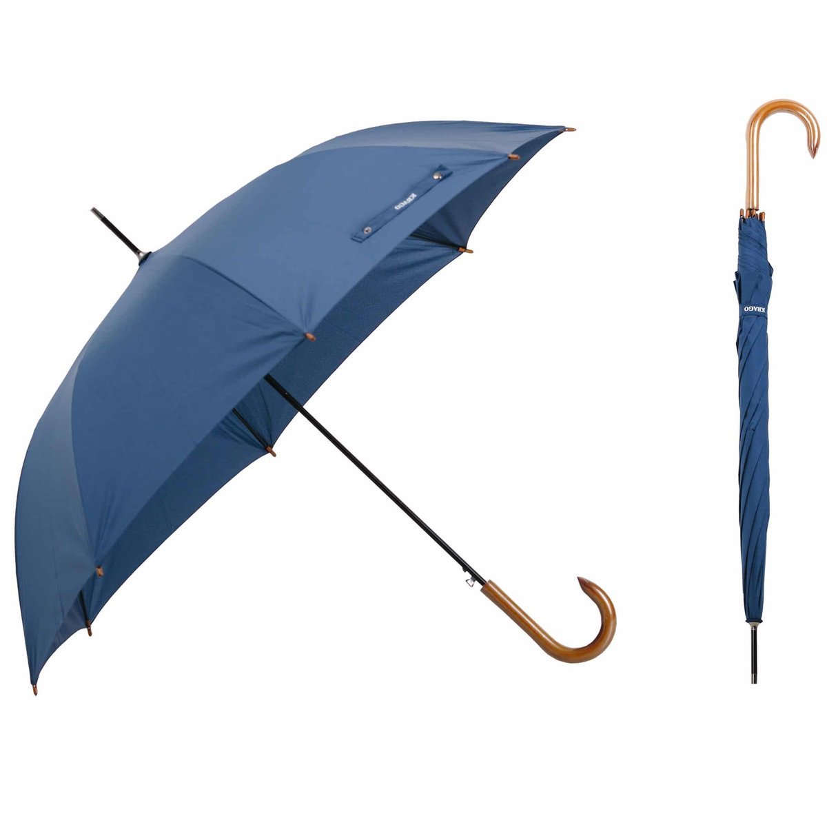Parasol typu laska z drewnianą rączką J Wooden Blue