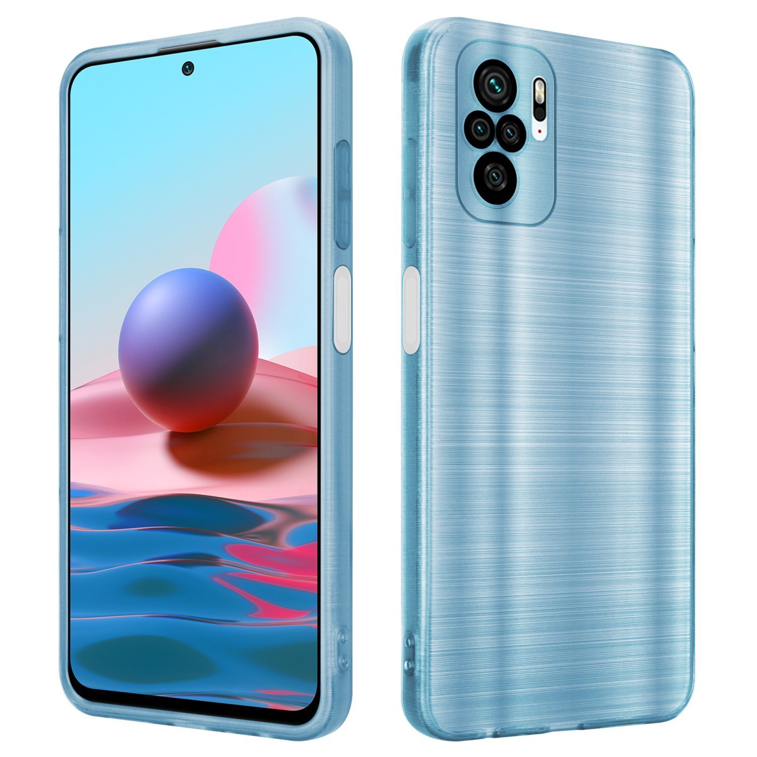 Cadorabo pokrowiec ochronny na Xiaomi RedMi NOTE 10 4G / RedMi NOTE 10S w kolorze turkusowym etui na telefon silikonowe etui TPU