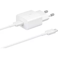 Ładowarki do telefonów - Samsung Ładowarka sieciowa USB-C 15W + USB-C kabel EP-T1510XWEGEU) Biała - miniaturka - grafika 1