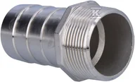 Łączniki, trójniki, kształtki - Końcówka do węża ze stali nierdzewnej 1 1/2" x 40mm - miniaturka - grafika 1