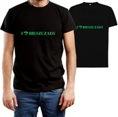 Koszulki męskie - T-SHIRT MĘSKI Z NADRUKIEM BIESZCZADY GÓRY ŚMIESZNA KOSZULKA CZARNA R-XL A3 - miniaturka - grafika 1