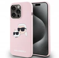 Etui i futerały do telefonów - Karl Lagerfeld Liquid Silicone Double Heads Magsafe Case For Iphone 14 Pro Róż - miniaturka - grafika 1