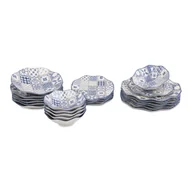 Serwisy obiadowe - 24-częściowy zestaw porcelanowych naczyń Güral Porselen Navy - miniaturka - grafika 1