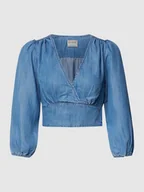 Bluzki damskie - Bluzka jeansowa krótka z lyocellu - miniaturka - grafika 1