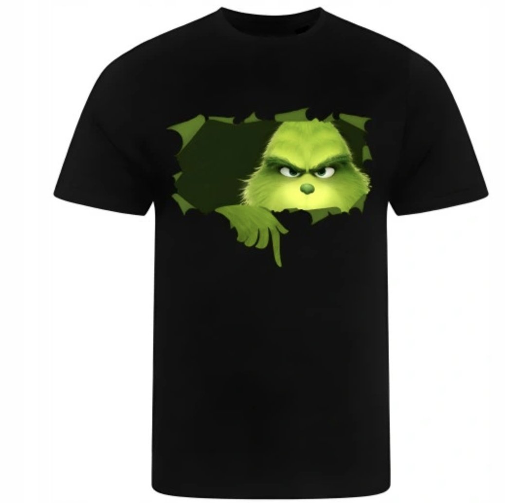 ŚWIĄTECZNA KOSZULKA MĘSKA ŚMIESZNA T-SHIRT MIKOŁAJKI GRINCH PREZENT r. L 46