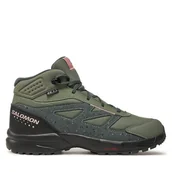 Buty dla chłopców - Trekkingi Salomon Outway Mid Climasalomon Waterproof L47561700 Zielony - miniaturka - grafika 1
