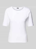 Koszulki i topy damskie - T-shirt z prążkowanym, okrągłym dekoltem model ‘Tamira’ - miniaturka - grafika 1