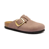Klapki i japonki damskie - Birkenstock Skórzane mule Boston Big Buckle narrow fit - miniaturka - grafika 1