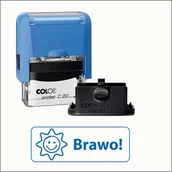 Pieczątki - Pieczątka BRAWO+ piktogram dla nauczycieli, szkoła, oceny, Colop Compact 20 - miniaturka - grafika 1