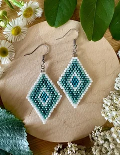 Kolczyki romby akwamaryna - Kolczyki - miniaturka - grafika 1