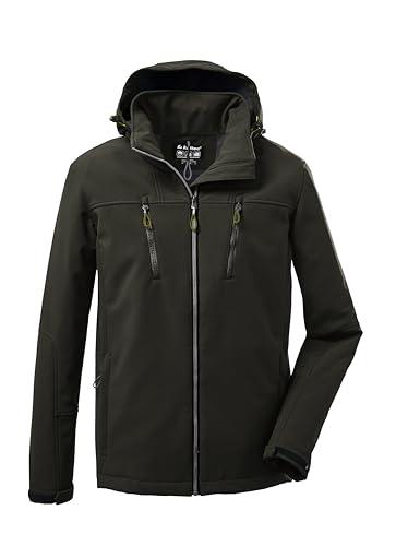 killtec Męska kurtka softshellowa/kurtka outdoorowa z odpinanym kapturem KOW 163 MN SFTSHLL JCKT, dark moss, 3XL, 37711-000