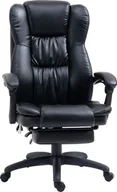 Fotele i krzesła biurowe - Fotel biurowy Vinsetto Fotel gabinetowy Fotel obrotowy Podnoszony z podnóżkiem Zagłówek Ergonomiczny fotel Wibracje z podnóżkiem Funkcja masażu Funkcja rozkładania Skóra syntetyczna Czarny 68,5x68,5x113-121cm - miniaturka - grafika 1