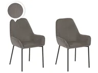 Krzesła - Zestaw 2 Krzeseł Do Jadalni Sztruksowy Szary Loverna - miniaturka - grafika 1