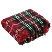 Koce - Koc świąteczny Mikko Krata czerwono-zielony 130 x 150 cm - miniaturka - grafika 1