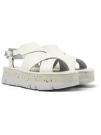 Sandały damskie - Camper Skórzane sandały w kolorze białym na obcasie - miniaturka - grafika 1