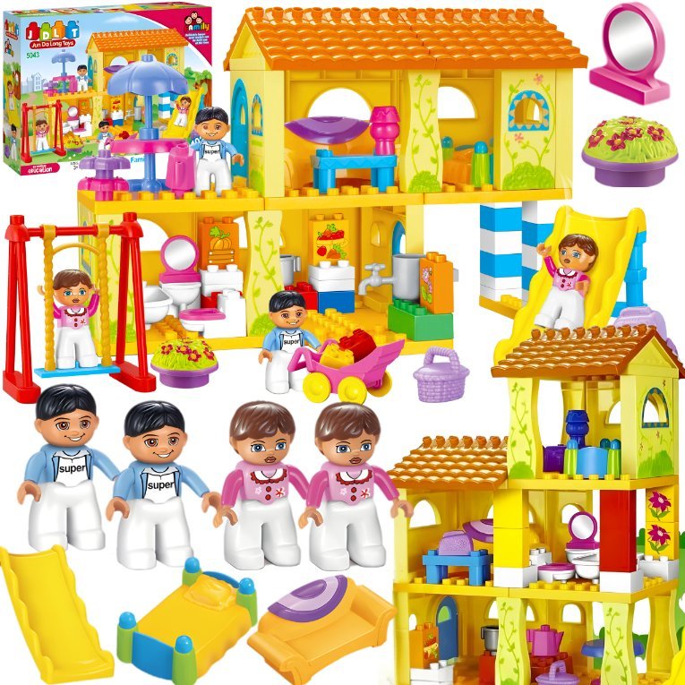 KLOCKI KONSTRUKCYJNE DUŻY ZESTAW DOM RODZINNY DOMEK PIĘTROWY FAMILY 102 EL.