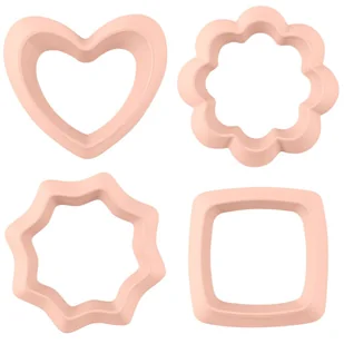 WYKRAWACZE DO CIASTEK PASTELOVE 4SZT KORALOWY kod: 40G-WYK-G24/3 - Formy do ciast - miniaturka - grafika 1