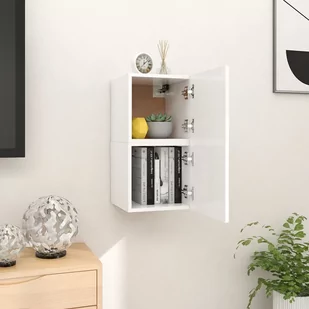 vidaXL Lumarko Wiszące szafki telewizyjne, 2 szt., białe, 30,5x30x30 cm 804482 - Szafki RTV - miniaturka - grafika 1