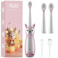 Szczoteczki do zębów dla dzieci - SZCZOTECZKA SONICZNA DLA DZIECI DO ZĘBÓW ELEKTRYCZNA 3 TRYBY RÓŻOWA 2-9 LAT - miniaturka - grafika 1