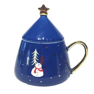 Kubki - Altom Kubek choinka NBC 300ml z pokrywką granatowy - miniaturka - grafika 1