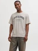 Koszulki męskie - Jack & Jones Koszulka "Denver" w kolorze beżowym - miniaturka - grafika 1