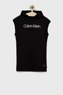 Sukienki - Calvin Klein Jeans Jeans sukienka bawełniana dziecięca kolor czarny mini prosta - grafika 1