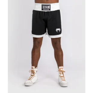 Venum Spodenki Bokserskie Classic Boxing Shorts Black/White - Spodnie sportowe męskie - miniaturka - grafika 1