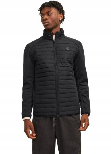 JACK&JONES CZARNA KURTKA MĘSKA PIKOWANA Z ZAMKIEM XXL 1JPA