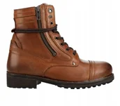 Botki damskie - Pepe Jeans Melting Combat Botki Damskie Brązowe 37 Awe - miniaturka - grafika 1