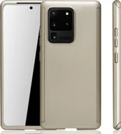 Etui i futerały do telefonów - Etui na telefon komórkowy Samsung Galaxy S20 Ultra Full Case Cover Display Protection 360 Gold - miniaturka - grafika 1