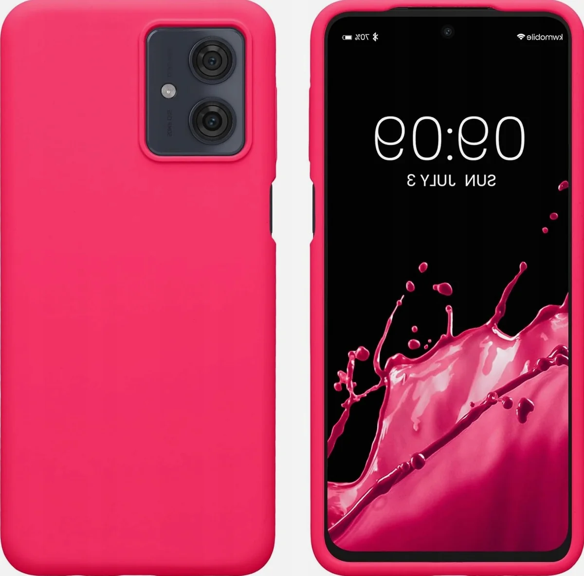 Etui silikonowe neonowy róż elastyczne do telefonu gładkie cienkie