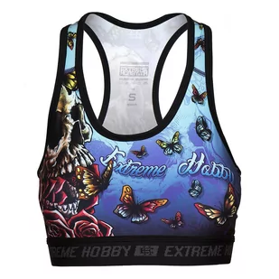 Stanik fitness cardio EXTREME HOBBY SKULL - Bielizna sportowa damska - miniaturka - grafika 1